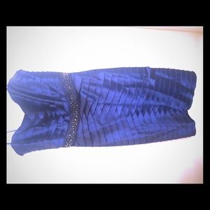 Bcbg blue strapless dress