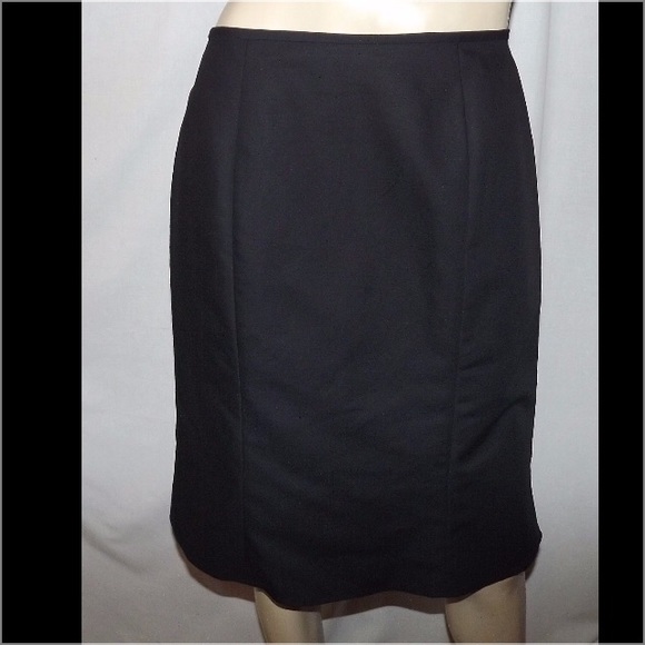 Etcetera Black Sateen Twill Skirt Size 8