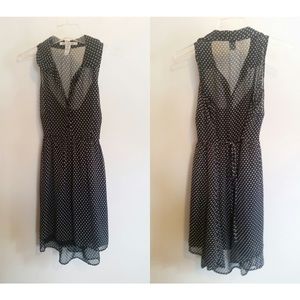 Black polka-dot dress