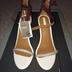 H&M - burgundy, white,&grey heels