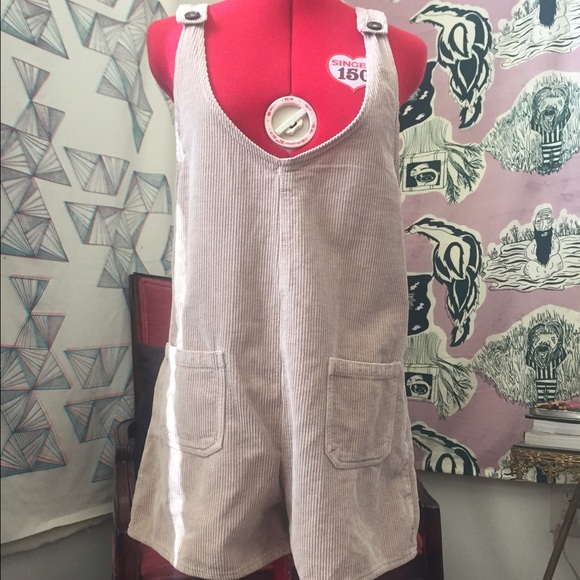 Zara blush colored corduroy overalls