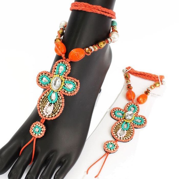 Orange Bare feet Sandals