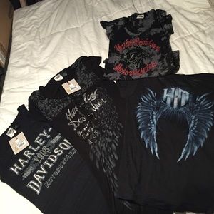 Lot of Harley Davidson's  women's shirts