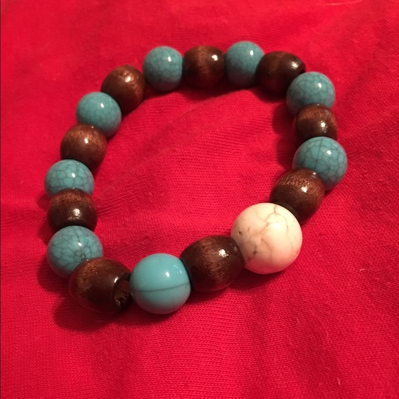 Turquoise Beaded Stretchy Bracelet