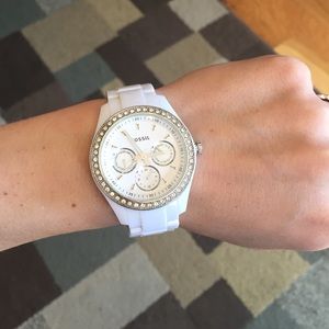 Embellished fossil watch