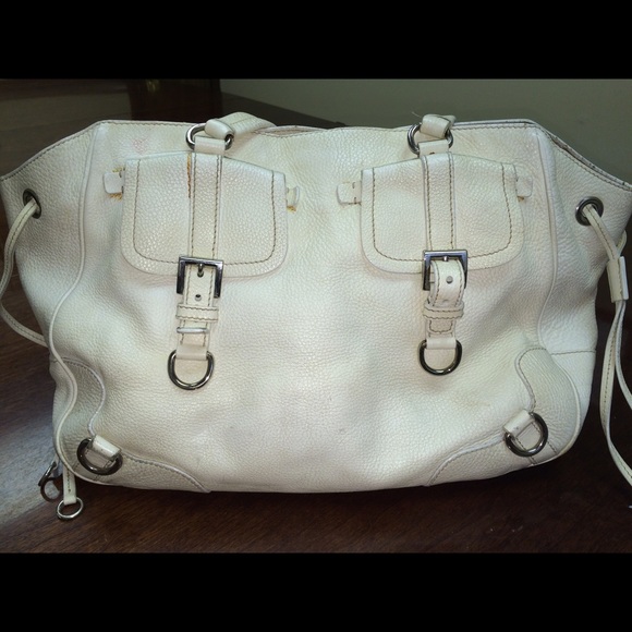 Prada Ivory Textured/Soft Leather Tote - Picture 1 of 4