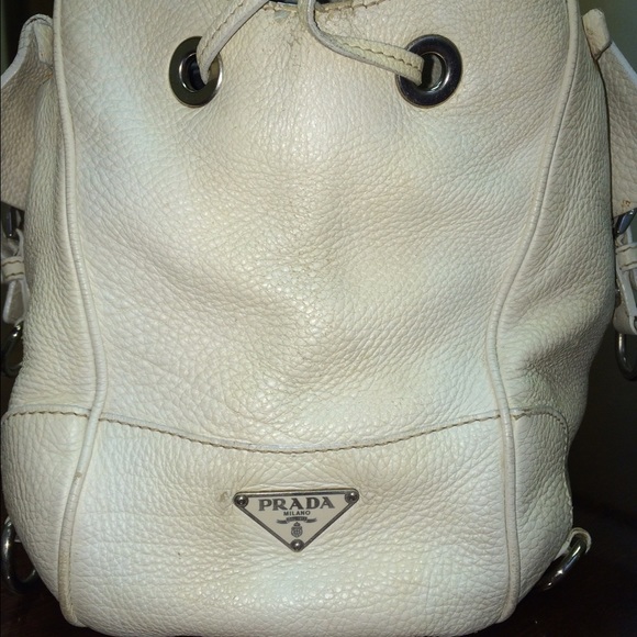 Prada Ivory Textured/Soft Leather Tote - Picture 2 of 4