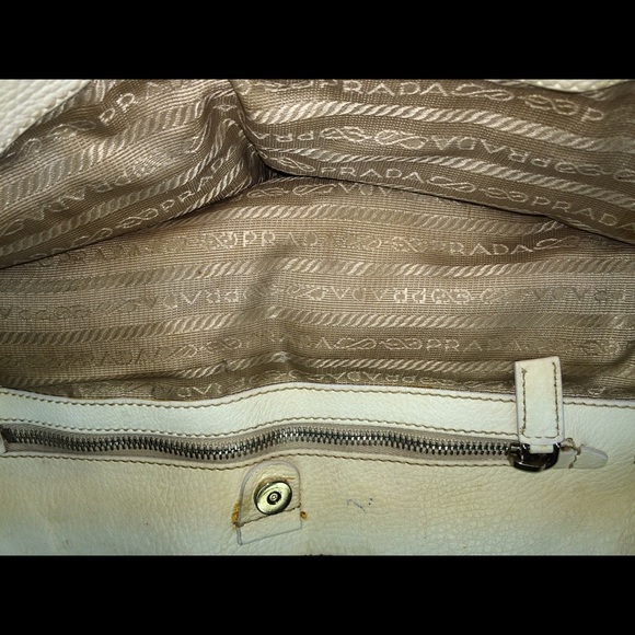 Prada Ivory Textured/Soft Leather Tote - Picture 4 of 4