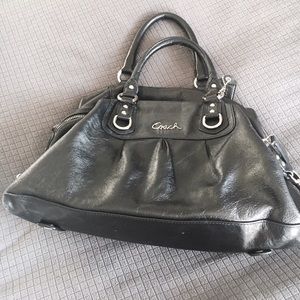 Black leather coach purse. Authentic