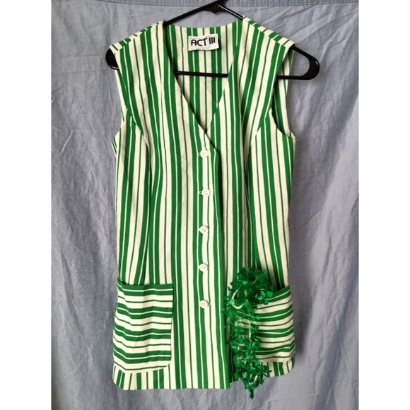 Green and White Vest