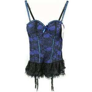 Sexy blue corset top