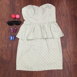 Mint green polka dot dress