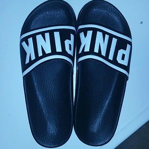 PINK black flip flops