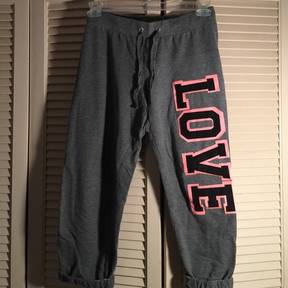 Gray sweat pant capris