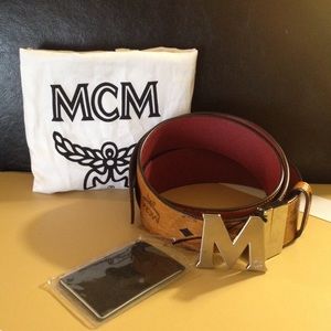 Authentic MCM Reversible Cognac Belt