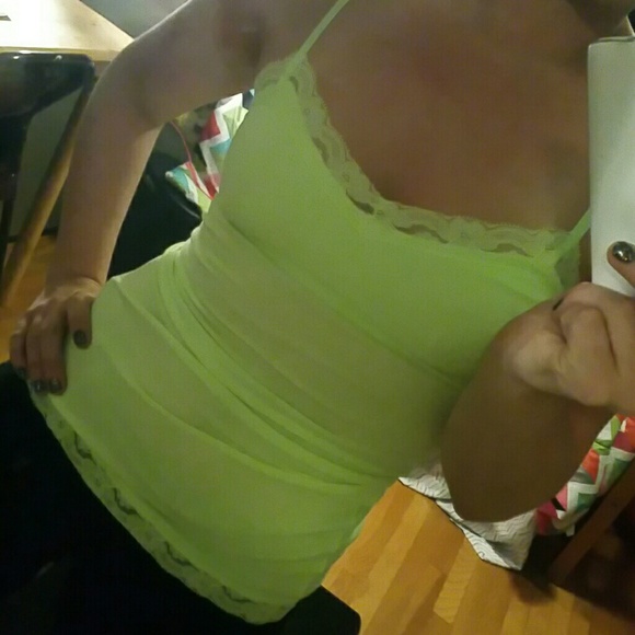 Lime green lacy tank