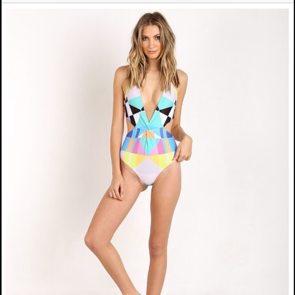 Mara Hoffman twist front one piece bathing suit