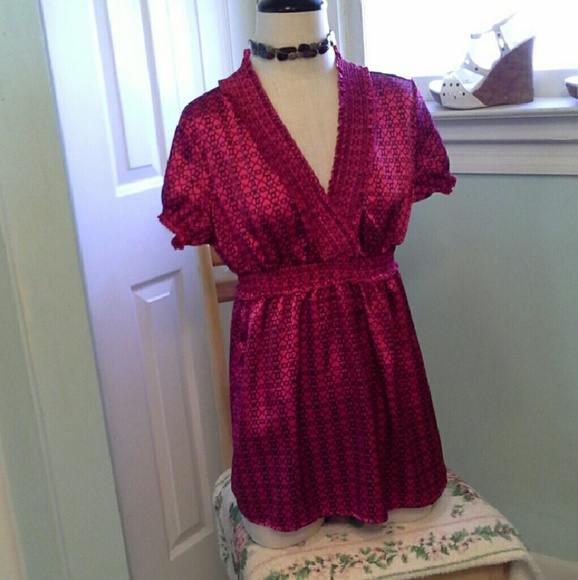 Satin top with heart motif