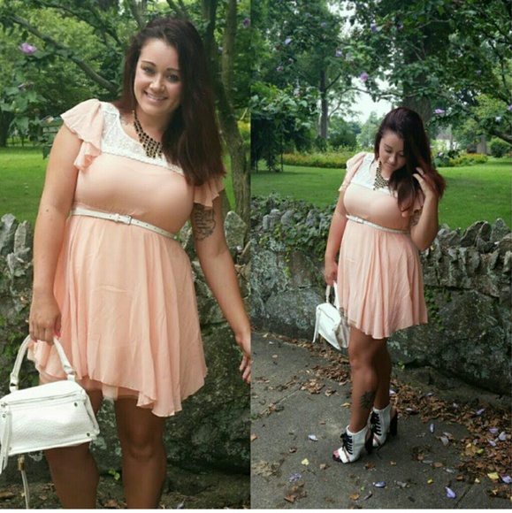 Peach colored dress