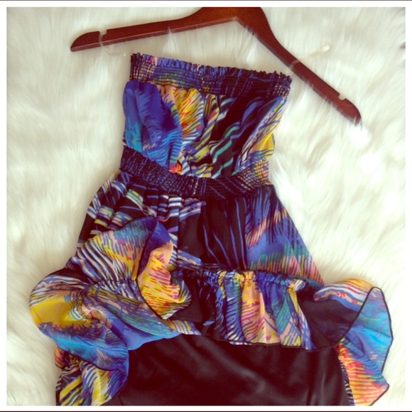 Strapless Bubble Mini Dress - Picture 1 of 3