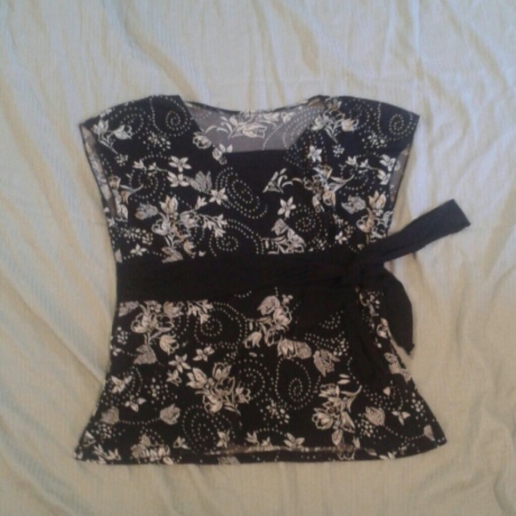 Flower Black and White Shirt