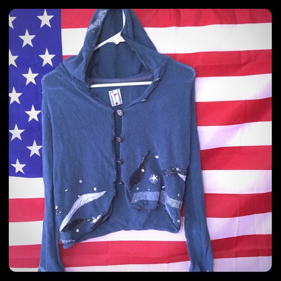 LF BUTTON UP SWEATER W/HOOD&Details!lightly worn! - Picture 6 of 6