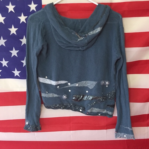 LF BUTTON UP SWEATER W/HOOD&Details!lightly worn! - Picture 5 of 6