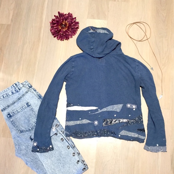 LF BUTTON UP SWEATER W/HOOD&Details!lightly worn! - Picture 2 of 6