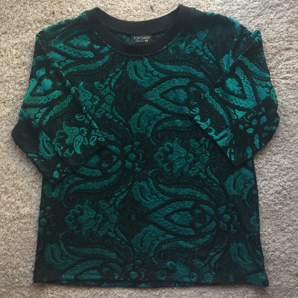 TopShop Boxy Green Crop Top