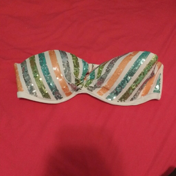 Victoria secret white strapless swim top