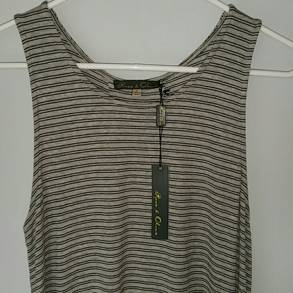 Rose & Olive stripe hi-lo tank