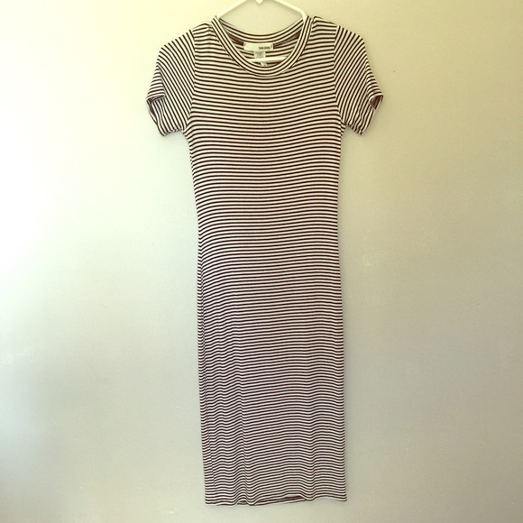 Black and white striped dress