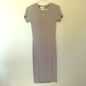 Black and white striped dress