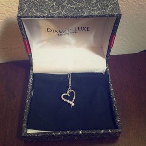 Half Diamond Heart Necklace