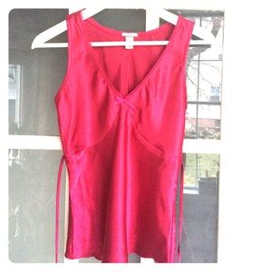 Satin looking cami top with ties.