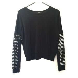 Black sweatshirt with studded detail