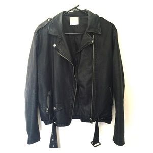 Faux leather motorcycle jacket