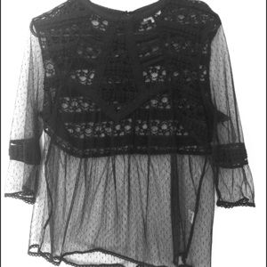 Black lace blouse