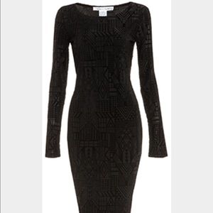 Geometric Velvet Midi Dress