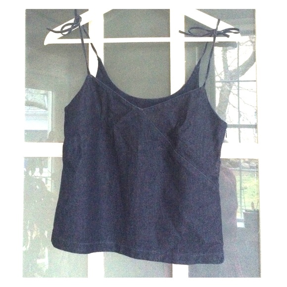 Dark denim spaghetti strap top