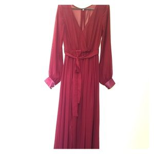 Wine colored floor length dress