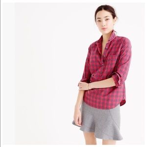 J. Crew Red Tartan Popover Shirt