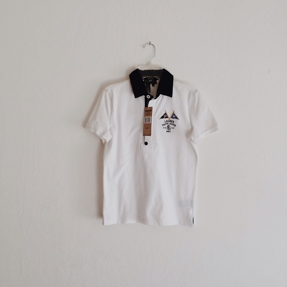 BNWT White Ralph Lauren Collared Polo Shirt (XS)