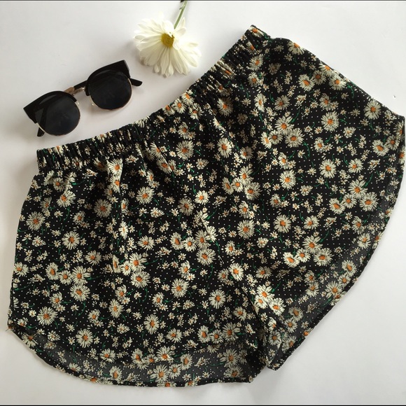 Ambiance Pants - Floral High Waisted Shorts