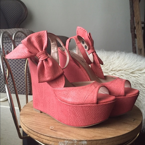 Penny loves Kenny DWIGHT coral platform Wedges