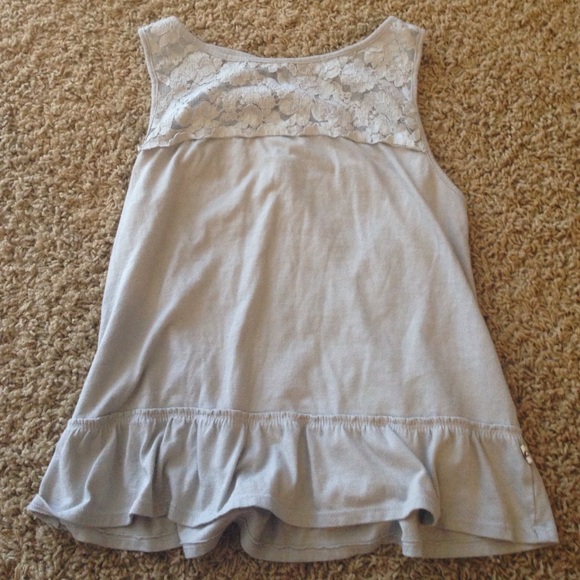 Tank top with floral neckline