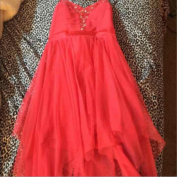 Homecoming dress high low pink - Picture 2 of 4