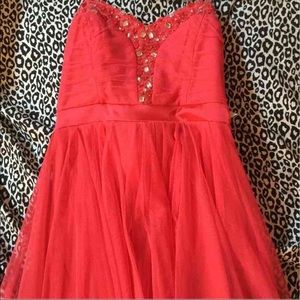 Homecoming dress high low pink