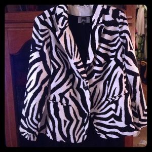 Susan graver peach skin Zebra print Jacket