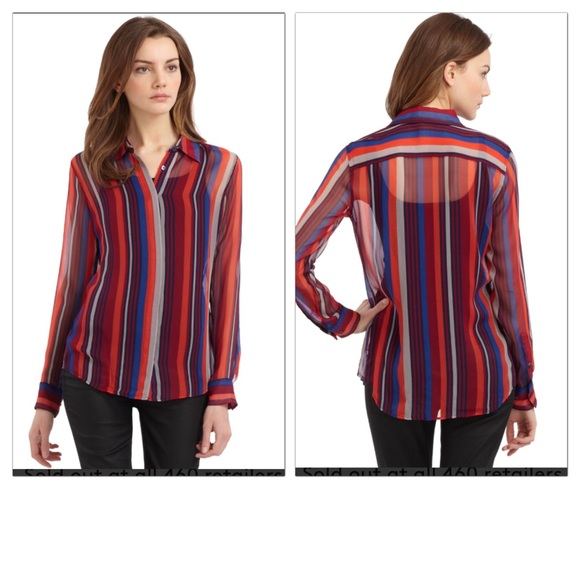 Equipment Femme Silk Stripe Button Down